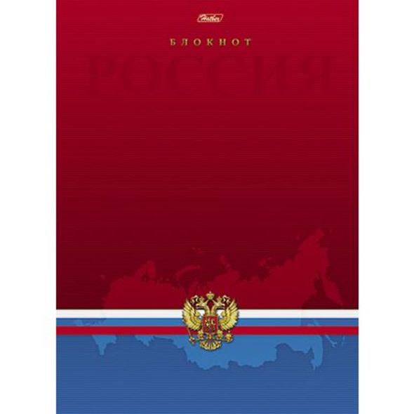 Бизнес-блокнот 80л А4ф 5-цв. блок клетка тв.переплет мат ламинация, выб УФ лак-Россия- , 